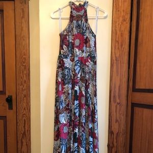 Lulus Halter Floral Maxi Dress